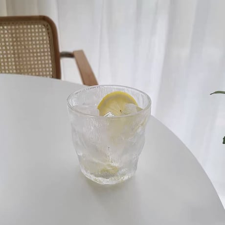 フロストグラスと蓋+ガラスストローset