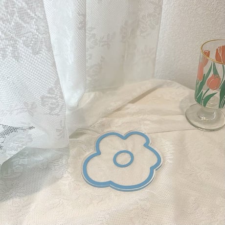 お花の透明なコースター