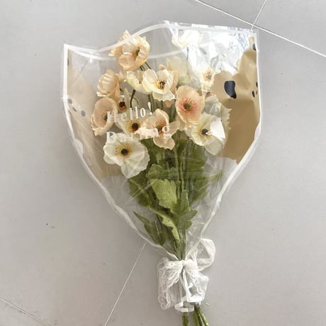 くまさんラッピングの造花のブーケ