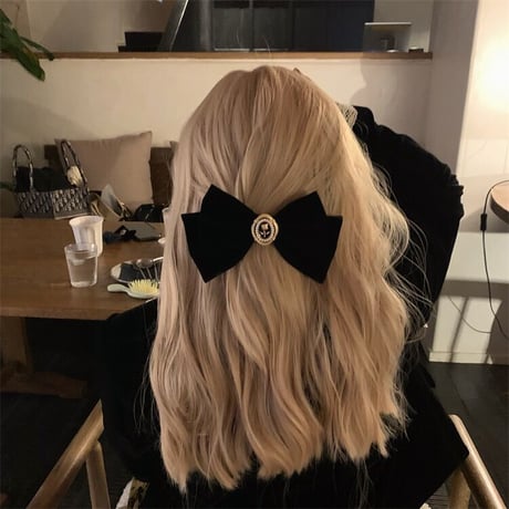 ブラックベルベットrosecharmヘアクリップ
