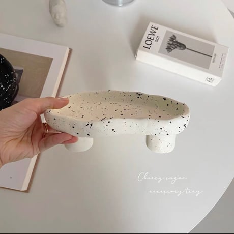【一部即納】陶器のマーブル模様のアクセサリートレイ