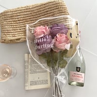 くまさんラッピングの造花のブーケ