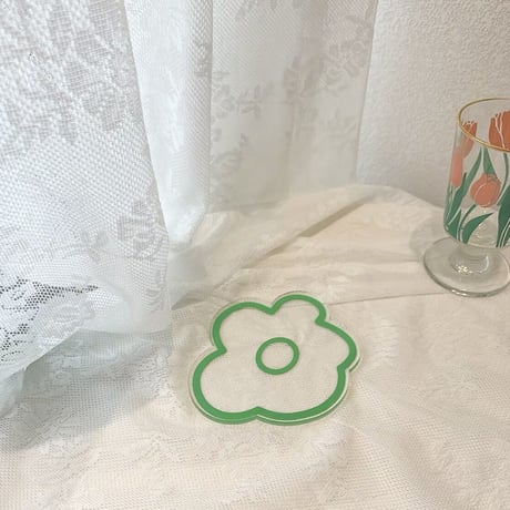お花の透明なコースター