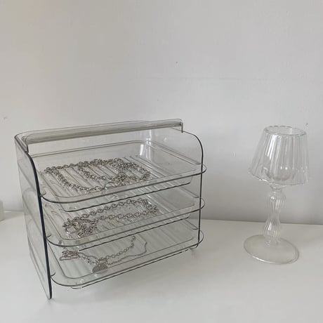 クリア3段収納ラック