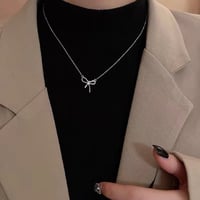 ミニリボンシルバーネックレス