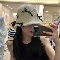 ミニリボン ボアバケットハット