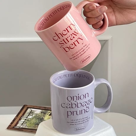 英字の推しパステルカラーマグカップ