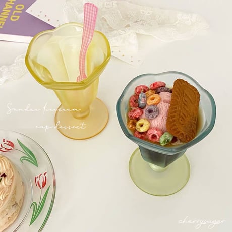 icecream sundae♡チューリップクリアカップ