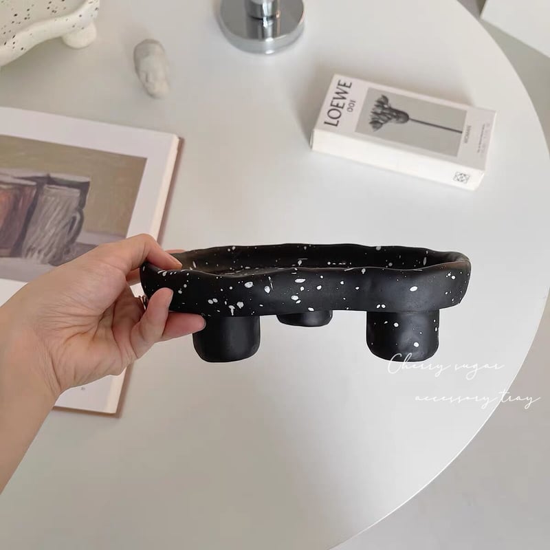 一部即納】陶器のマーブル模様のアクセサリートレイ | Cherry Sugar