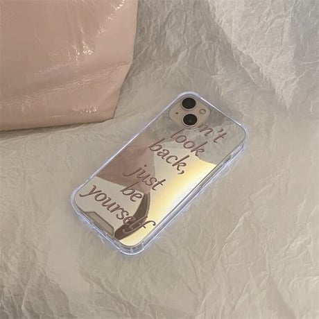 レタリングpinkミラーiPhoneケース"just be yourself"