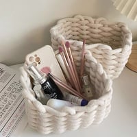 ニットの手編みな収納かご【S】