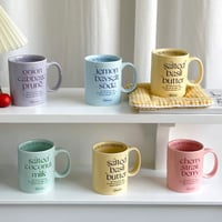 英字の推しパステルカラーマグカップ