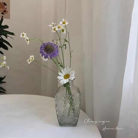 ヴィンテージレリーフガラスの花瓶