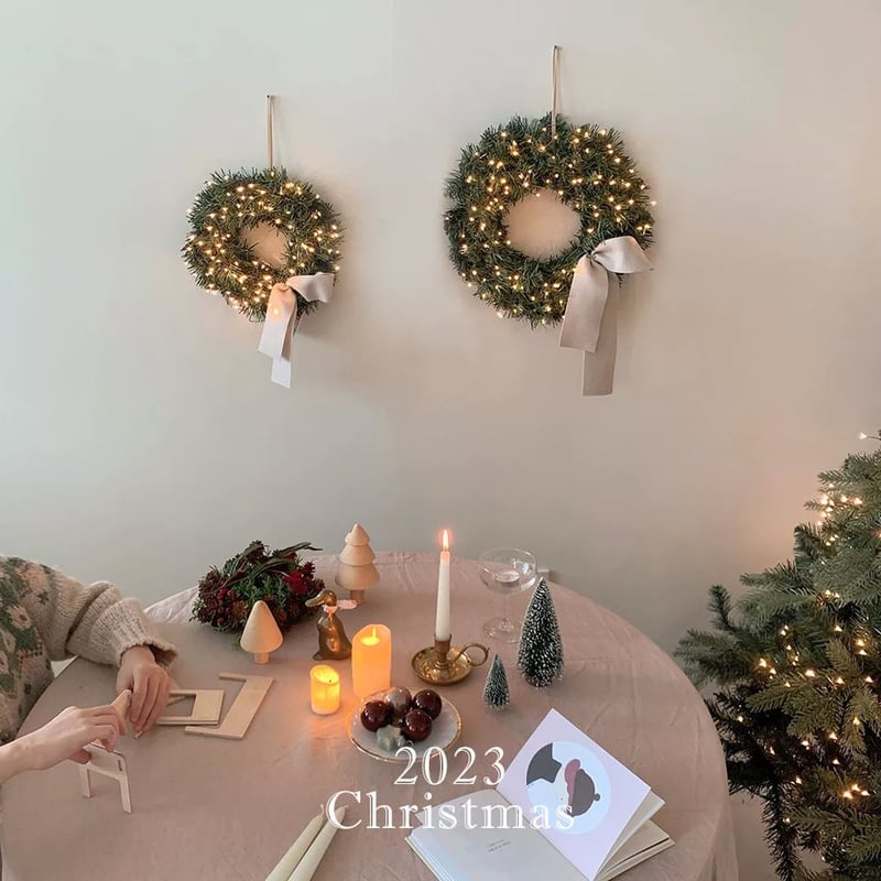 超特大クリスマスリース LEDライトリボンイルミネーション Amazon.co.jp: BigFox イルミネーション リボン クリスマス 飾りLED