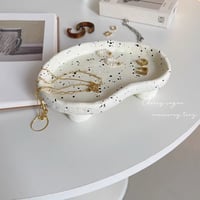 【一部即納】陶器のマーブル模様のアクセサリートレイ