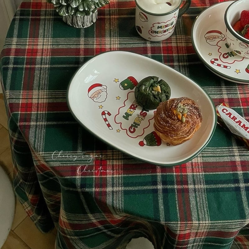 一部即納】クリスマスチェックのテーブルクロス | Cherry Sugar