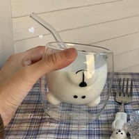 くまさんのクリアカフェグラス