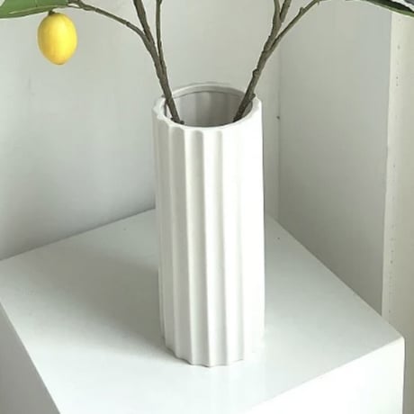 【即納】白い陶器のフラワーベース