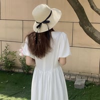 シンプルリボンのストローハット