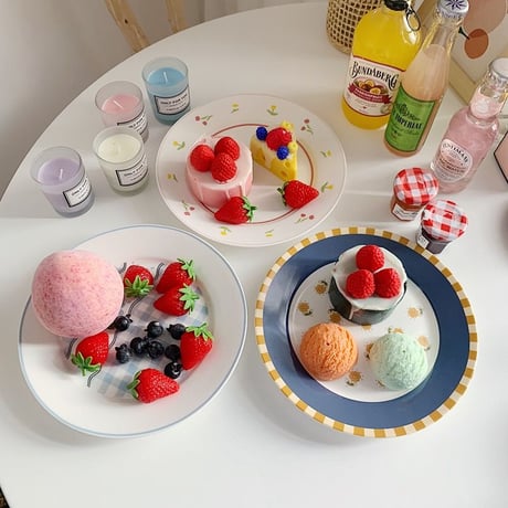黄色と赤のふんわりチューリップ プレート