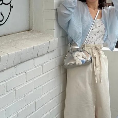 【即納】小さなふわふわリボンうさぎのチャーム