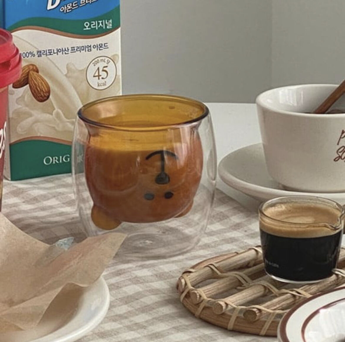 くまさんのクリアカフェグラス | Cherry Sugar