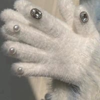 ふわふわパールビジュー手袋