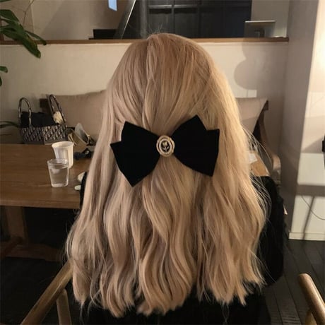 ブラックベルベットrosecharmヘアクリップ