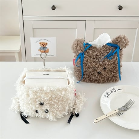 もこもこプードルのティッシュケース