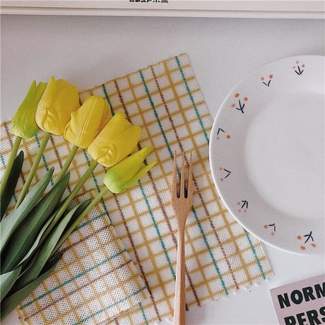 チェック柄のキッチンダスター