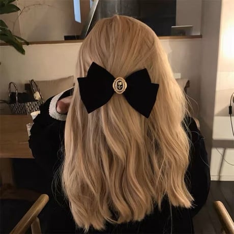 ブラックベルベットrosecharmヘアクリップ