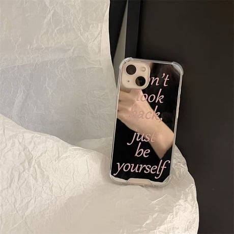 レタリングpinkミラーiPhoneケース"just be yourself"