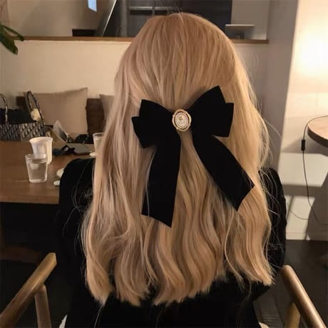 ブラックベルベットrosecharmヘアクリップ