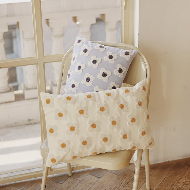 韓国雑貨 デイジー刺繍カラーキルト掛け布団＆枕カバー セット 韓国雑貨 デイジー刺繍カラーキルト掛け布団＆枕カバー セット