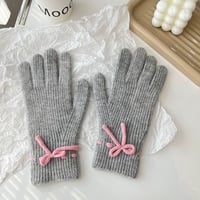 【一部即納】編みリボンニット手袋