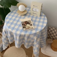 パステルブルーとバターイエローのチェッククロス