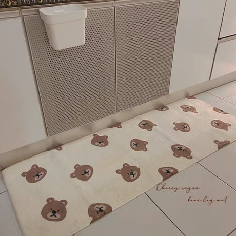 ブラウンベアーキッチンラグマット