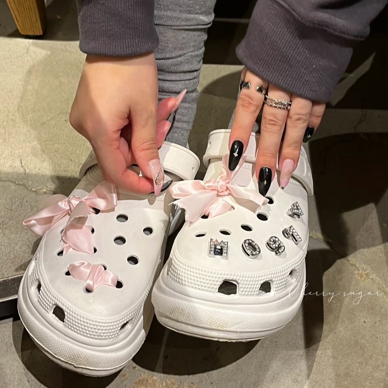 【美品】クロックス　メンズ　28㎝　白　フレンチブルドッグ　アルファベット　蛍光 美品】クロックス メンズ 28㎝ 白 フレンチブルドッグ