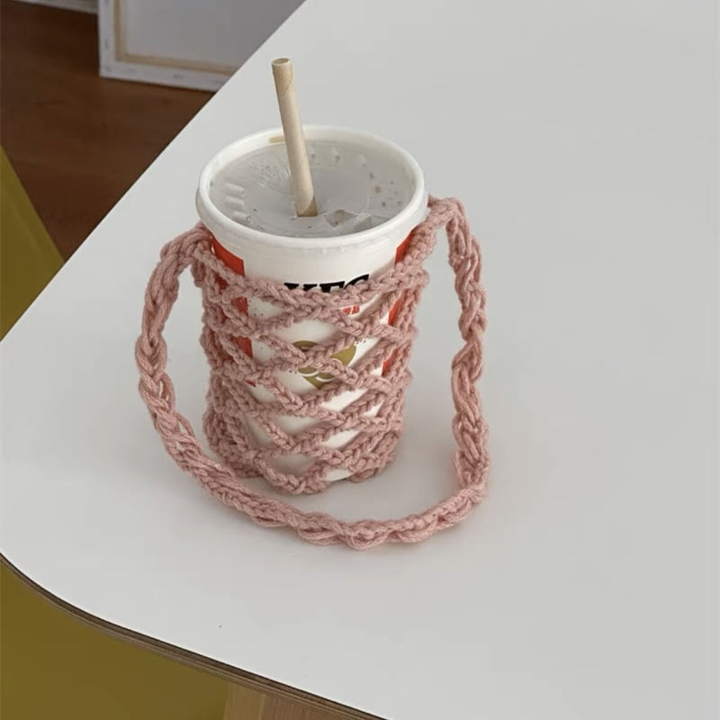 一部即納】あみあみニットのドリンクホルダー | Cherry Sugar