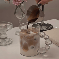 ぽこぽこハンドルのグラスマグカップ