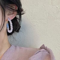 青い珊瑚のサマービジューピアス