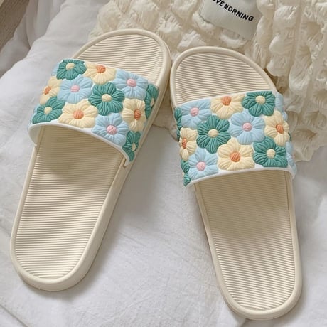 フラワーデザインカラフルルームシューズ