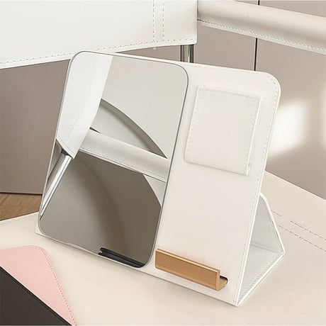 収納付きスマホスタンドミラー