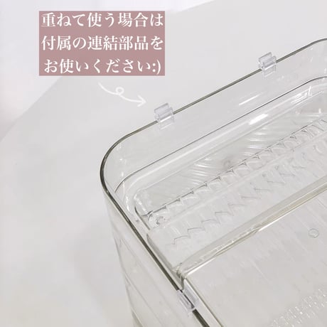 クリア3段収納ラック