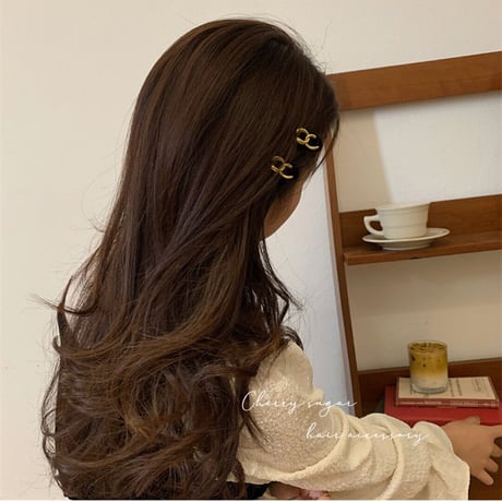 【即納】クロスCベロアヘアクリップ