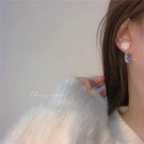 クリスタルローズ  ピアス/イヤリング