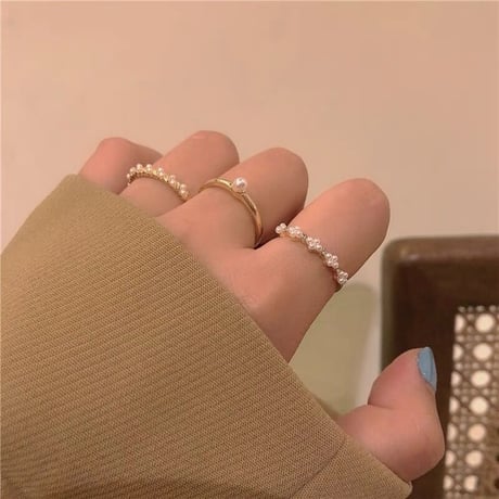 ゴールドパール3リングセット