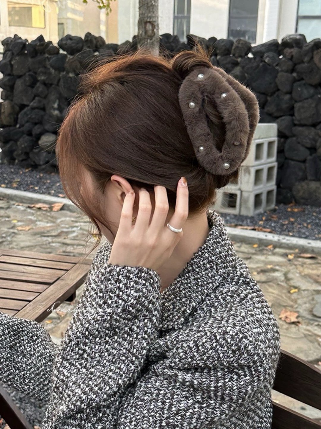 一部即納】ふわふわファーパールヘアクリップ | Cherry Sugar
