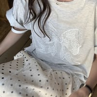 【即納】レースリボンルーズTシャツ