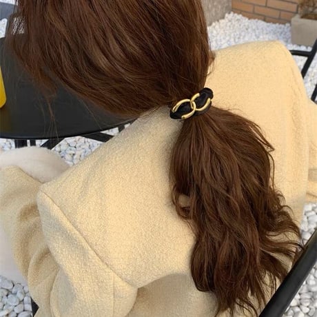 【即納】クロスCブラックヘアシュシュ
